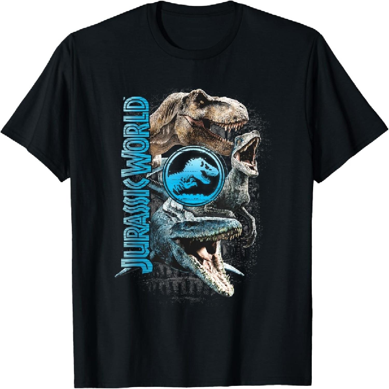 

Футболка з графікою логотипу двох динозаврів Світу Юрського періоду XXXXXL чорний