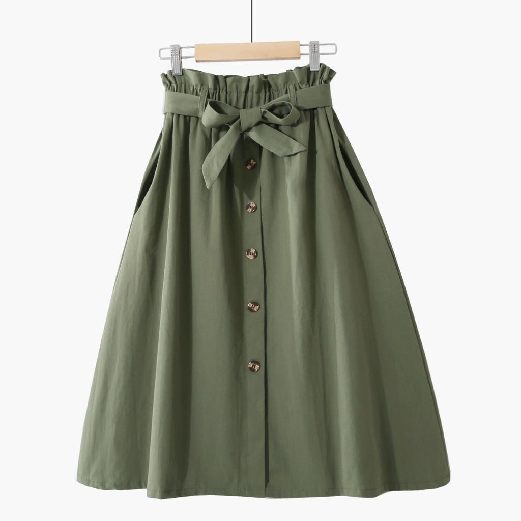 FiveFive Women High Waist Slim Skirt Body Con Stretch Casual Skirt