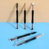Mini Dual Ended Makeup Brush Angle Eyebrow Eyeshadow Eyeliner Brush With Dust-proof Cover Contouring Eyes Cosmetic