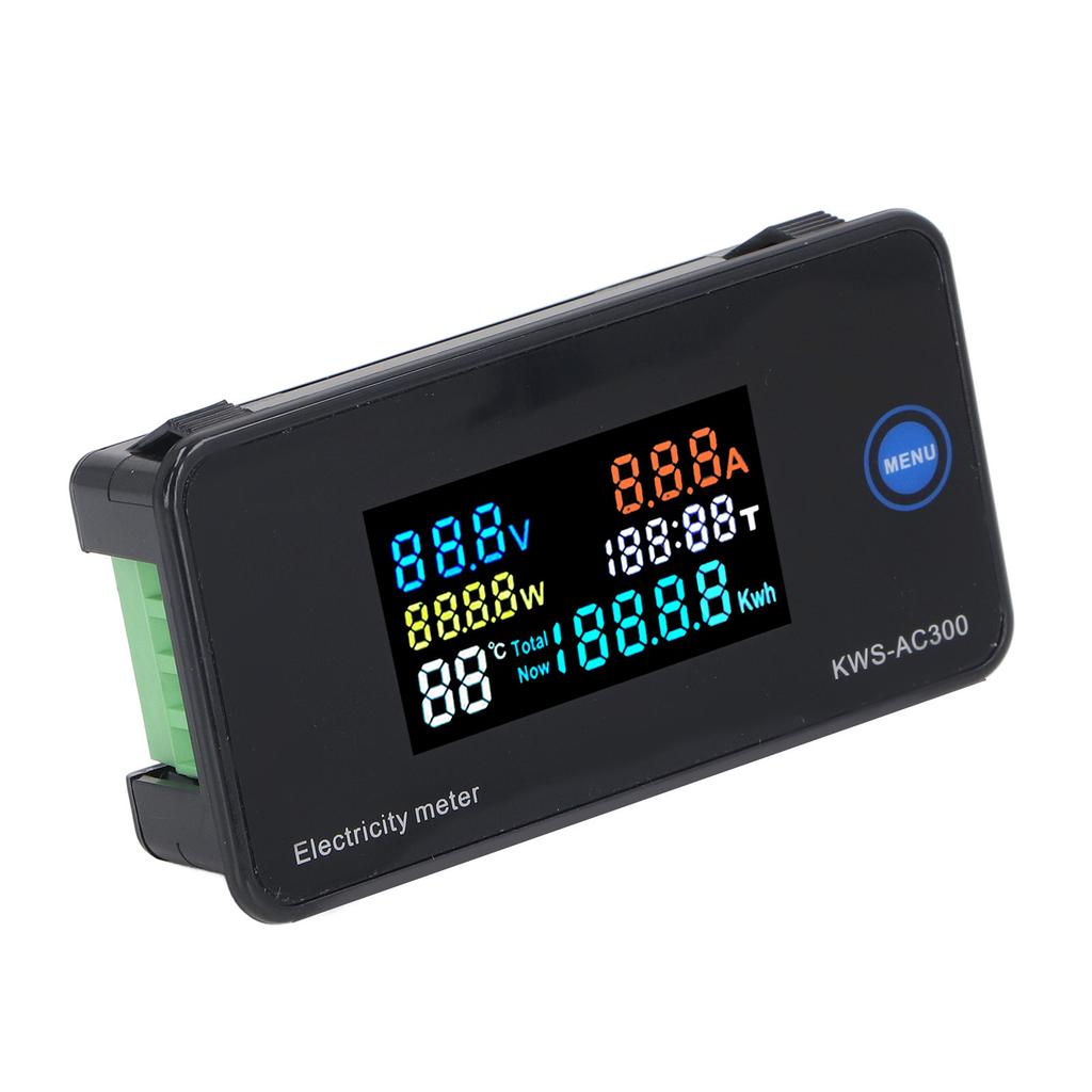 AC Voltmeter Ammeter AC50?300V 0?20A LCD HD Display Current Voltage Meter with Built in Mutual