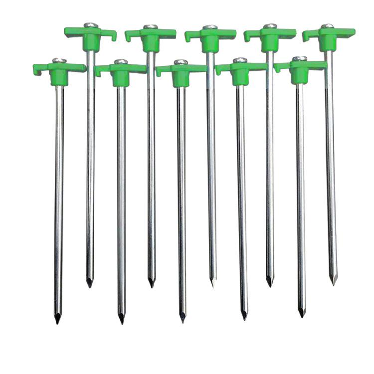 10-Piece 25cm Outdoor Camping Tent Ground Stakes with Handles