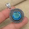 AAA+ Blue Topaz Gemstone 925 Sterling Silver Handmade Beauteous Pendant Jewelry