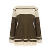 TVIEW Boat Neck Striped 3/4 Sleeve Knit_V4A-Vkn001