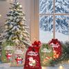12PCS/Set Christmas Gift Bags Gift Wrapping Linen Fabrics Exquisite Party Gifts Cute Christmas