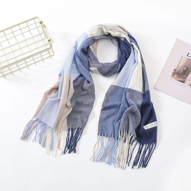 Scarf Women'S Winter Imitation Cashmere Scarf Dongdaemun Plaid Scarf Autumn Scarf