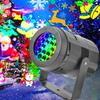 1pc Snowflake Christmas Laser Projector Light,16 Patterns Waterproof Rotating Christmas LED Stage Lights Christmas Decoration