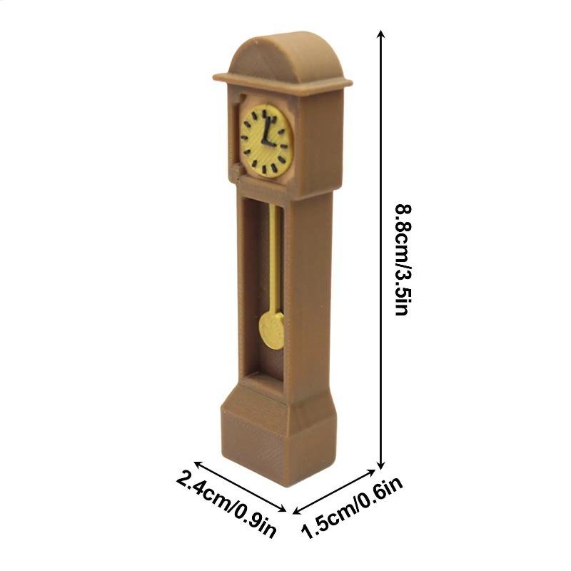 Dollhouse Miniature Clock Vintage Victorian Style Standing Mini Furniture For DIY Doll House Landscape Scene Decor Accessories