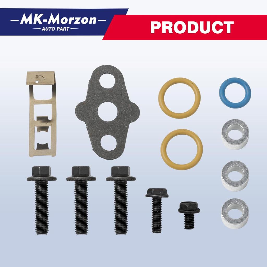 Turbocharger Mounting Kit With Gaskets O-Rings And Bolts Compatible With 6.0L Powerstroke Diesel 2003-2010 Ford,2002-2010 International Trucks