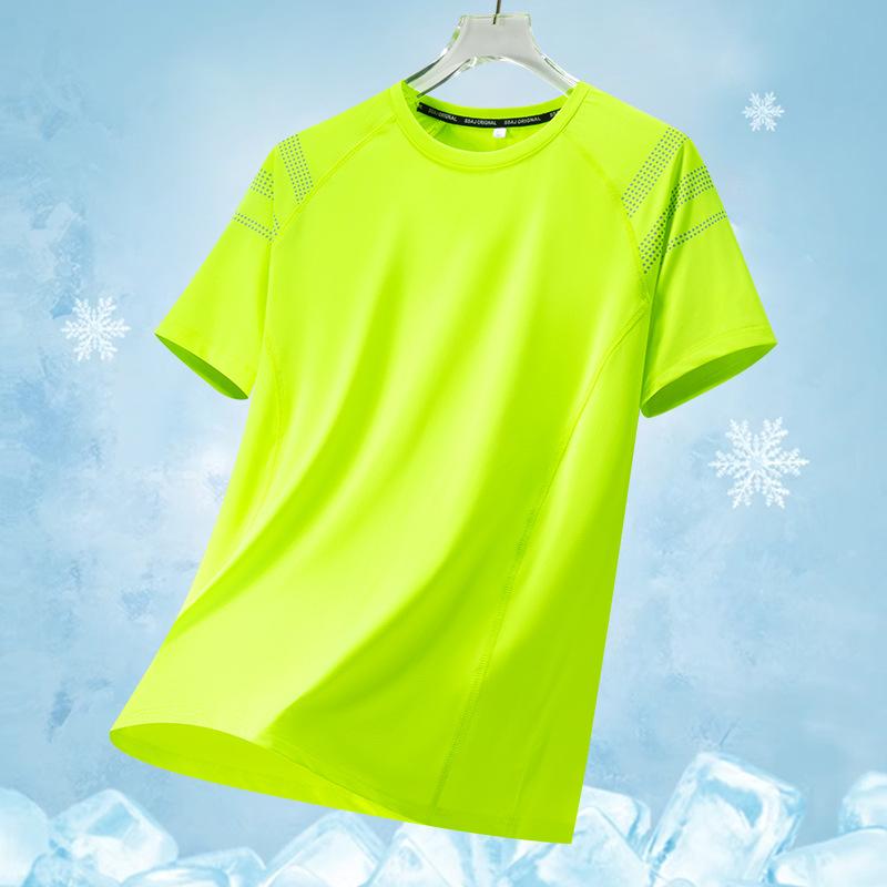 L-8XL Ice Silk Quick-drying Short-sleeved Men's T-shirt Men's Loose Half-sleeved Shirt Sports Fitness Clothing Plus Fat Plus Size T-shirt For Men