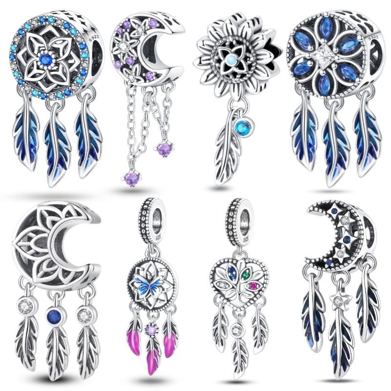 Original Fit 3MM Bracelet S925 Silver Dreamcatcher Series Dream Pendant Charms DIY For Women Jewelry Birthday Gift