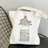 Flowery Books Print Harajuku Women's Casual Shopping & Student Tote Bag