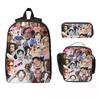 3 Stück Matthew Gray Gubler Merch Rucksack-Set für Mädchen Jungen Federmäppchen-Sets Schulranzen-Sets mit Brotdose Für Schulschüler Tagesrucksack