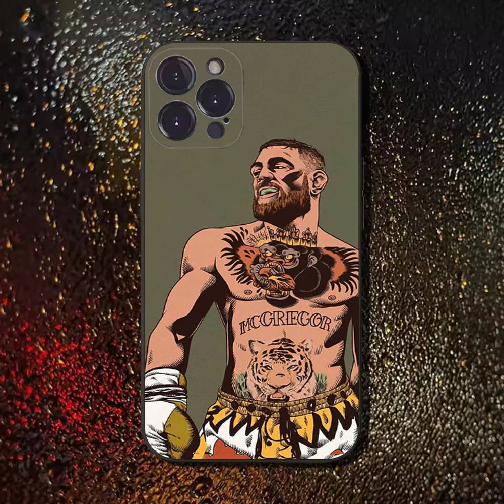Conor McGregor Boxing Phone Case For iPhone 16,15,14,13,12,11 Plus,Pro Max,XS,X,XR,SE,Mini,8,7,Soft Silicone Black Cover