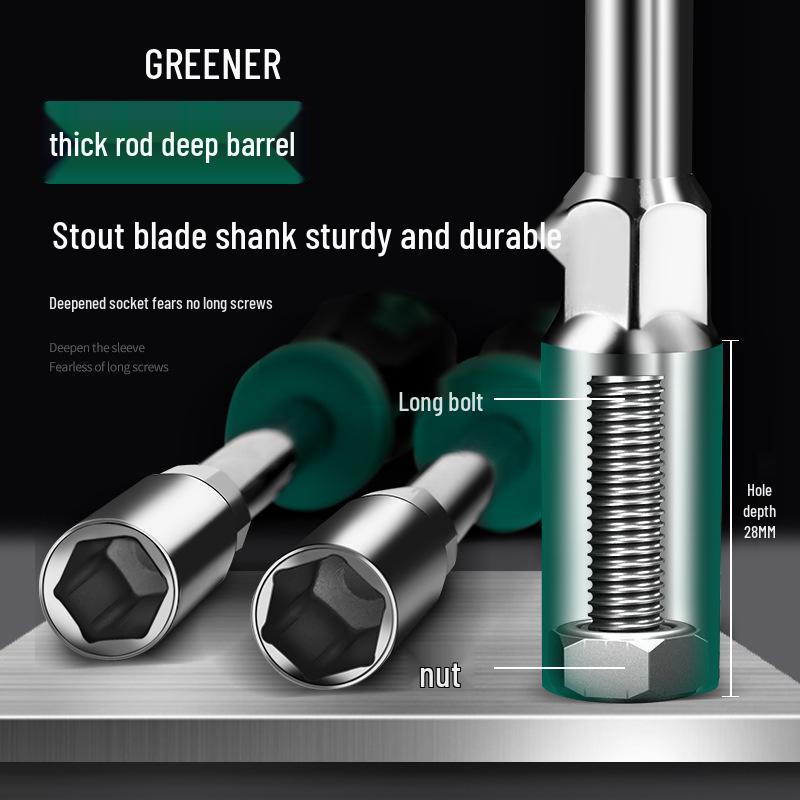 Green Forest 8-in-1 Hex Socket Screwdriver Set with Strong Magnetic 7mm Bit