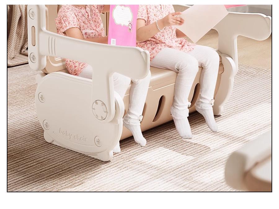 Kids' Foldable Sofa Desk Set: Features a Study Desk, Chair, and Table for Drawing and Writing. Perfect for Kindergarten and Toddlers.