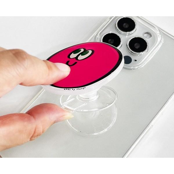 Songs Design Acrylic Change Detachable Smart Talk, 1 Piece, Eye-catching Round Hot Pink