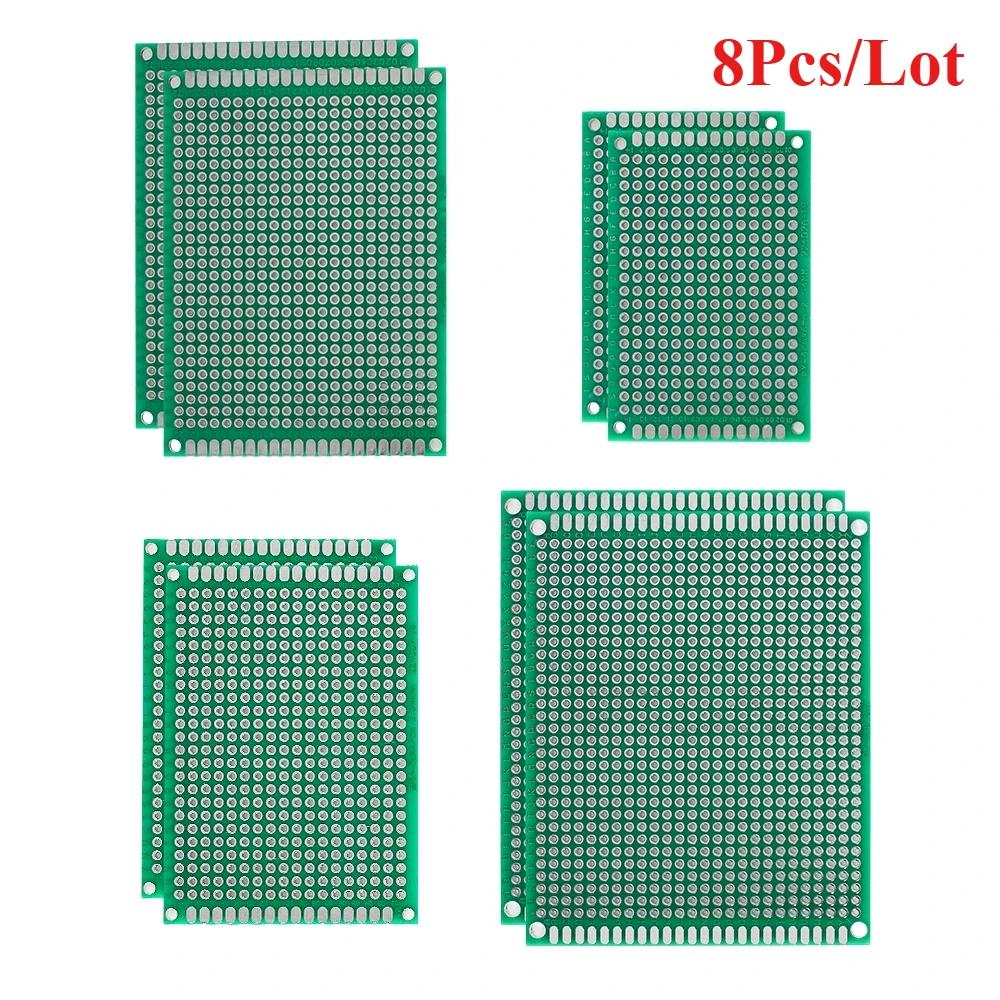8PCS PCB Board Prototype Board Green Double Side Circuit Boards 4x6cm 5x7cm 6x8cm 7x9cm DIY Electronic Kit