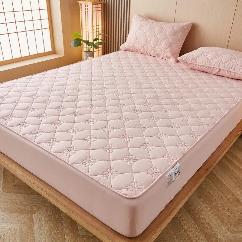 Waterproof Fitted Sheet Quilted Mattress Protcetor Breathable Plain Color Mattress Cover and Bedspread 140*200 160*200