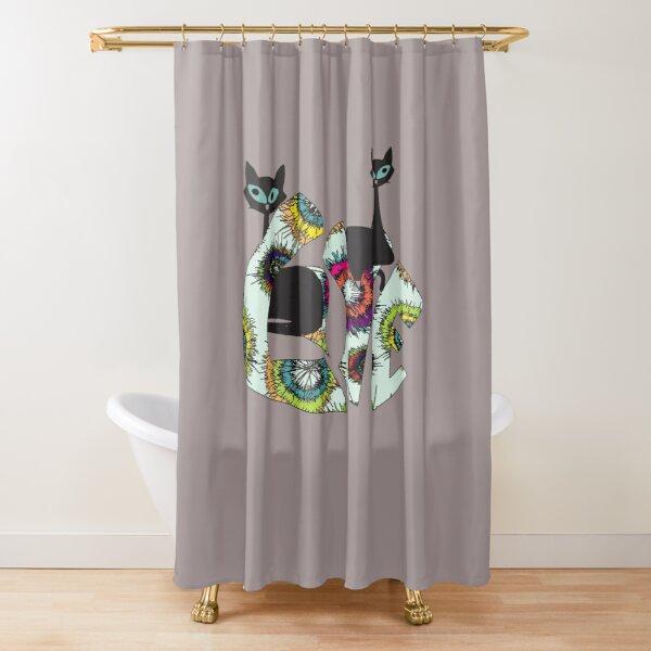 

Mid Century Meow Shower Curtain Retro Atomic Cats Shower Curtain Kitty Animal Vintage Bathroom Decor Fabric Curtain With Hooks W60H190(CM)-1 Pcs