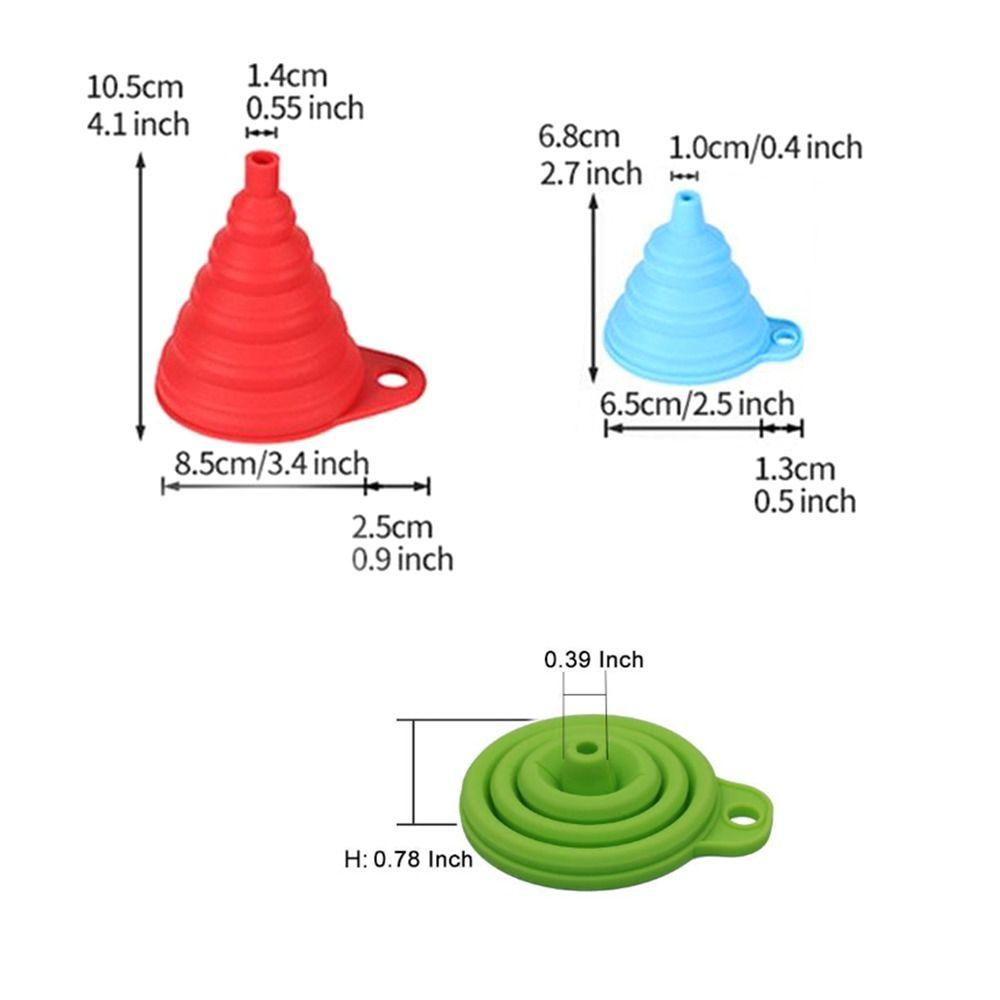4Pcs Drain Foldable Funnel Mini Collapsible Funnel Multifunctional Silicone Funnel  Beer Dispensing