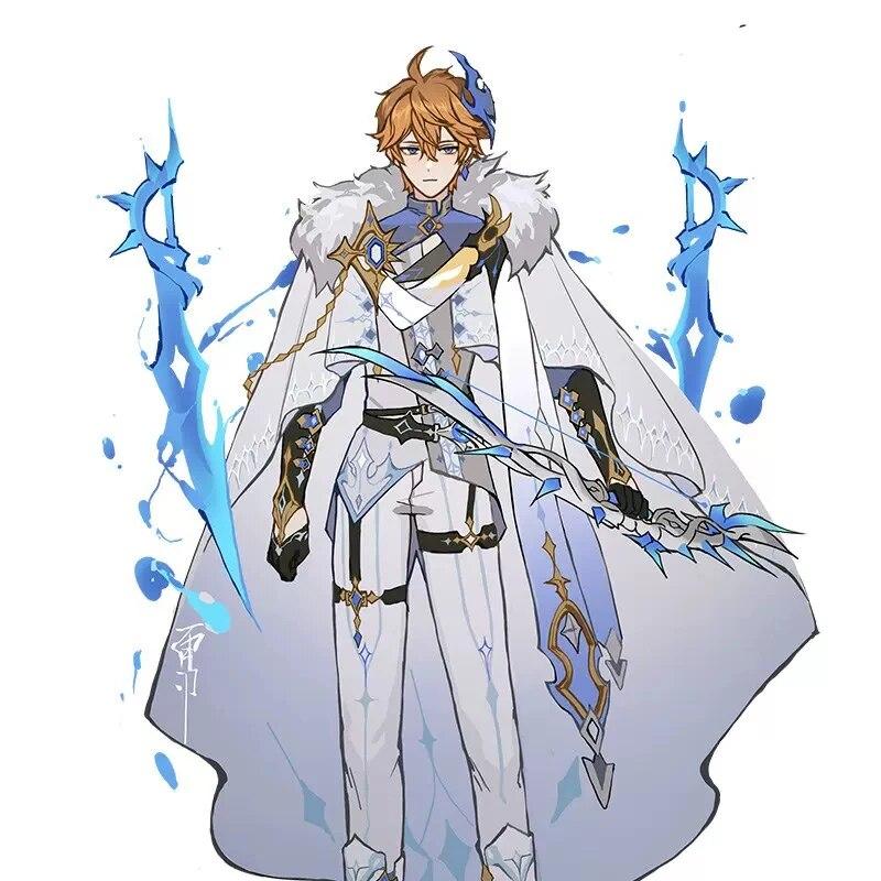 Hra Genshin Impact Il Dottore The Doctor Cosplay Kostým Fatui Harbingers Tartaglia Plášť Šála Uniforma Karneval Party Manteau