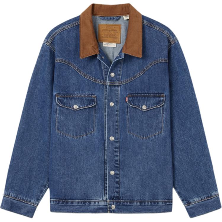 Levis Casual Comfortable Simple Color Block Collar Single-Breasted Long Sleeve Denim Jacket Men Jackets 002WN-0000