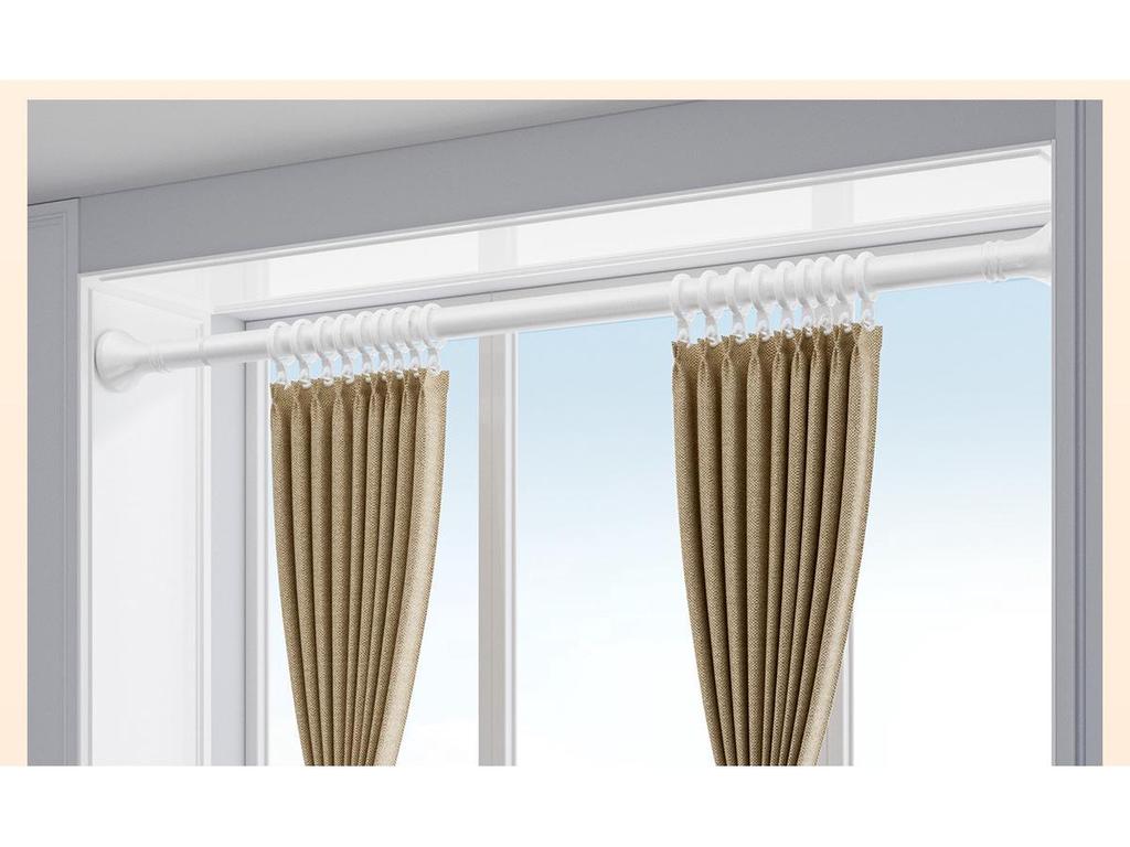 Römische Bohrfreie Teleskop-Gardinen- & Wäschetrocknungsstange mit Einzelhalterung