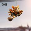 Cat Shaped Pendant Car Rearview Mirror Ornament with Lanyard Easy To Hang Realistic Looking Acrylic Christmas Hanging Decoration