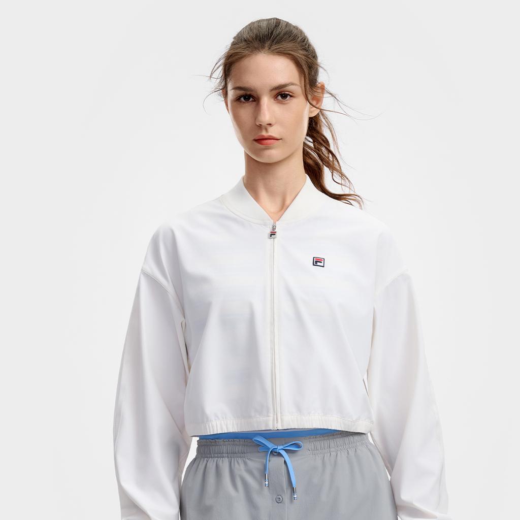 Fila Tennis Simple Loose Woven Long Sleeve Jacket Women jackets A11W623708F-WT