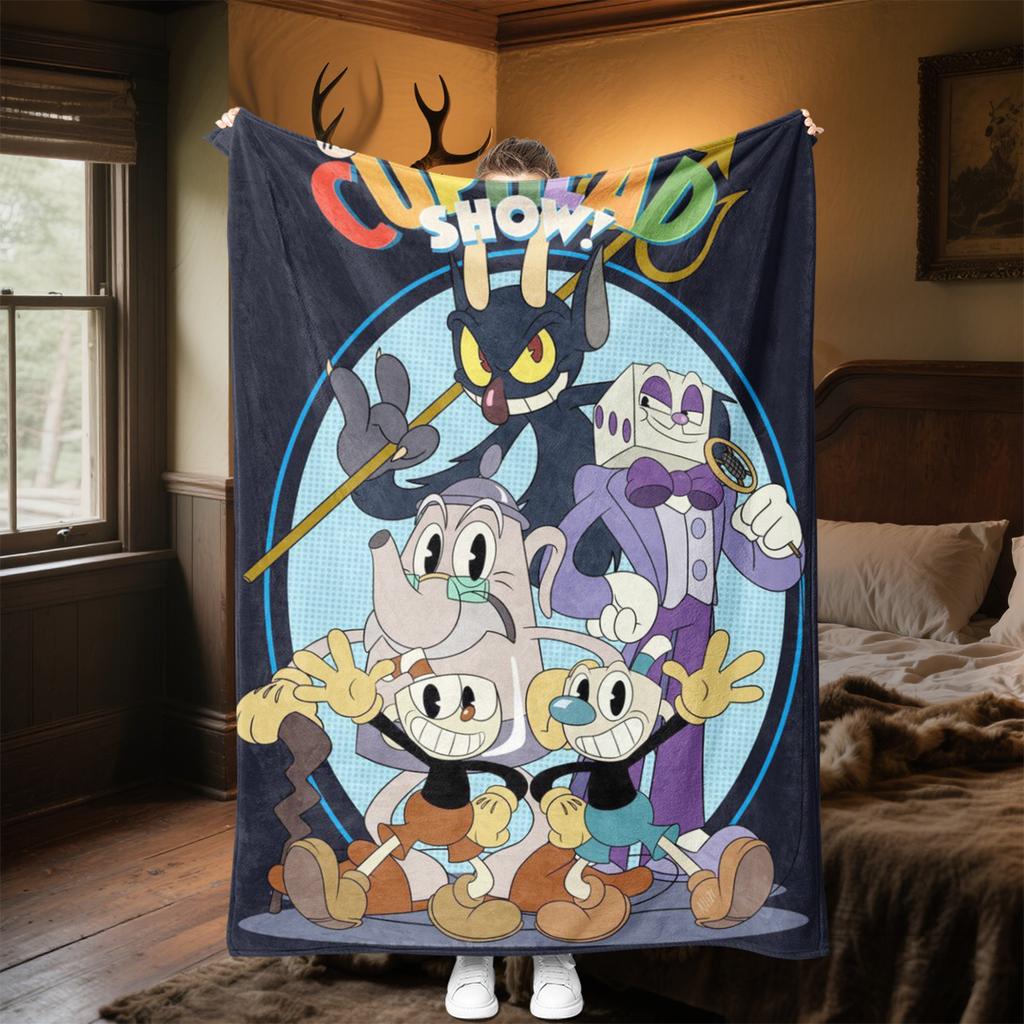 Cuphead's Devil Deal Soft Comfortable All Seasons blanket Sofa Office Naps blanket Outdoor Travel throw Perfect Gift