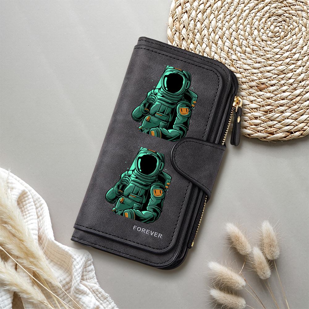 Astronaut Pattern Long Wallet Portable Multi Card Slot Casual Women's Purse