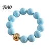 Colorful Bead Necklace Beaded Jewelry for Women, Acrylic Big Beads Choker Female Bracelet Necklace, Round Stretch Bracelet, Summer Retro Accessory
