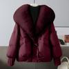 Women's Solid Color Fashionable Thick Warm Temperament Cotton Jacket With Large  Collar Cotton Coat Jacket