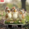 2D Acrylic Happy Chick Garden Stake with Base, Waterproof Indoor & Outdoor Decor for Planters & Lawns, Easter & Year-Round Fairy Theme Ornament