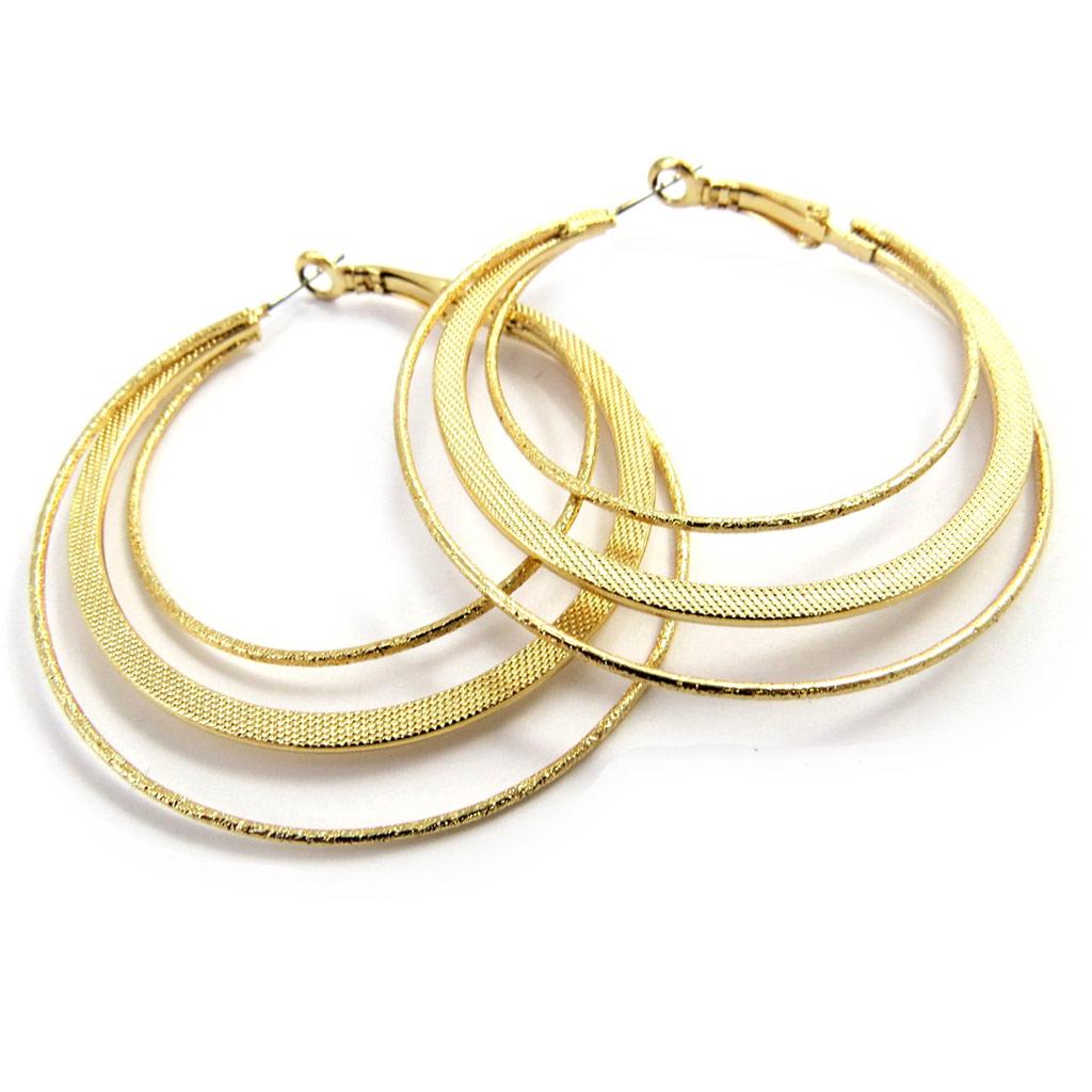 Les Trésors De Lily [L7622] - Gold 'Choreography' Hoop Earrings Ø 55 Mm