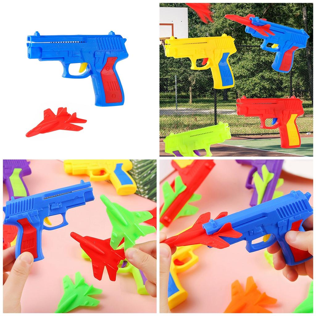 Hand Throwing Airplane Guns Toy for Outdoor Kids Launcher Plane Toy Goody Bag Filler Interactive Ejection Guns Party Toy