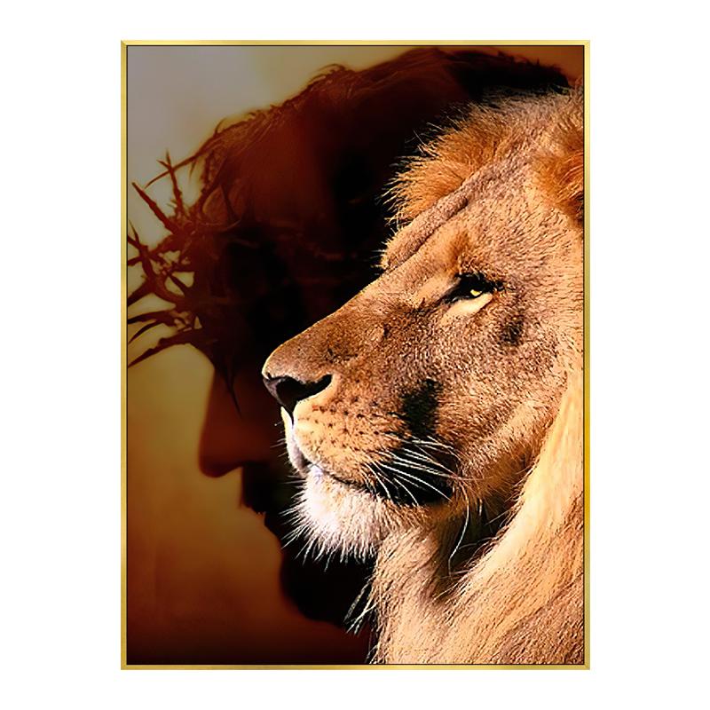 

Скандинавский постер с изображением Бога Иисуса и Льва, декоративные картины, христианство, холст, настенные художественные фотографии, украшения для дома, гостиной, аксессуары 21x30cm No Framed