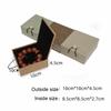 Linen Wood Pendant Bracelet Box Button Closure Mini Storage Box Travel Ring Box  Gift Giving