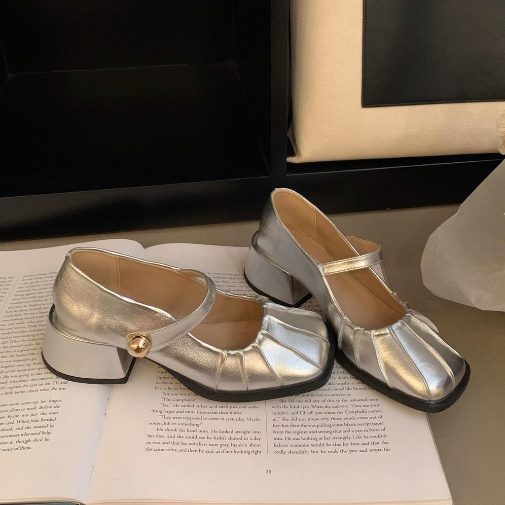 Fashion Elegant With Medium Heels Mary Jane Shoes for Women Square Toe Woman Pumps Quick Delivery Shoe Chic Point 39 2025 Trend Footwear