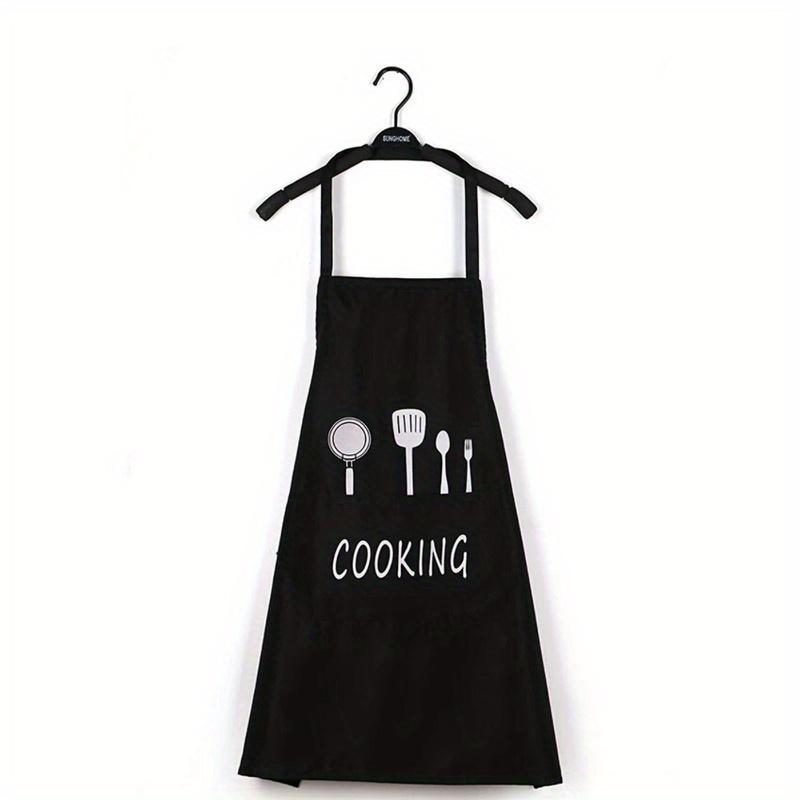 1pc Durable Chef's Apron- Waterproof, Oil-Resistant with Pockets- Unisex Kitchen Wear Stylish Protection for Cooking Enthusiasts