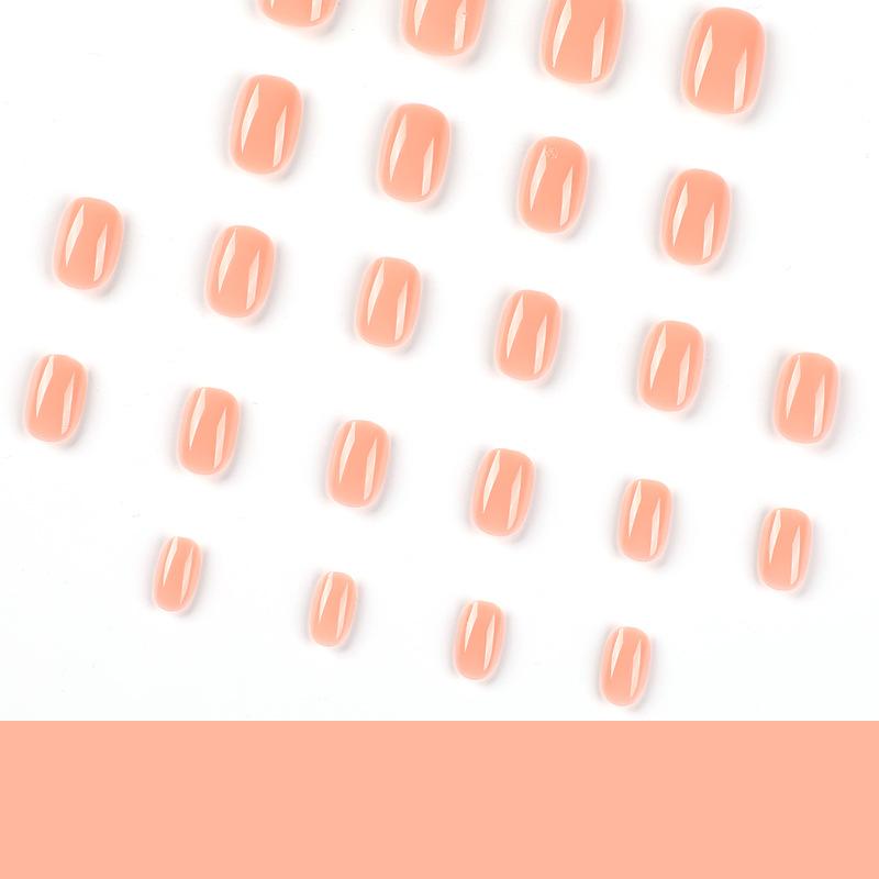 24 Pieces Wearing Nail Short Solid Color Nail Art Sheet Nail Art Sheet Finished Product Detachable Advanced Wearing Nail Art
