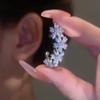 Diamond Flower Non-Pierced Ear Clips for Women - Bridal Ear Cuffs for Autumn/Winter