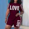 1116 new European and American casual fashion trend high-quality short-sleeved T-shirt shorts set