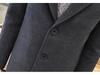 Men's Slim Fit Wool Trench Coat - Korean Style Mid-Length, Plus Size, Trendy British Design