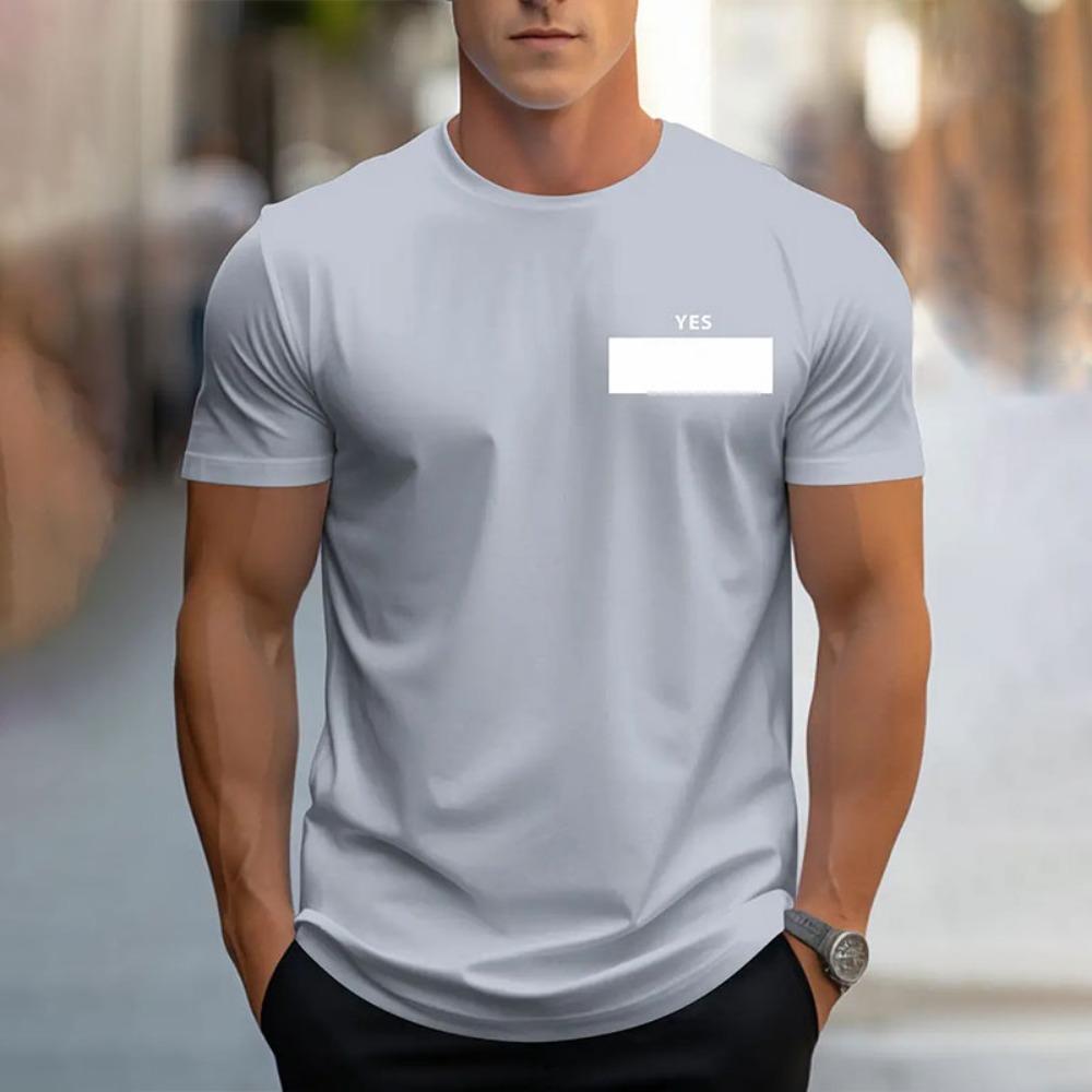 New fashion innovative mathematical formula printed men's short sleeve summer fresh sports fitness T-shirt loose round neck top