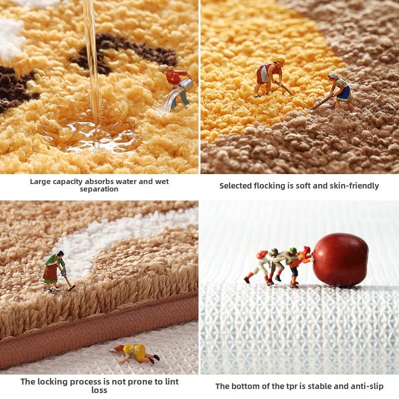 Cartoon Tier Badematte Super Saugfähig | Rutschfester Mikrofaser-Flock Duschvorleger | Weiche Badezimmerbodenmatten für Kinder Heimdeko