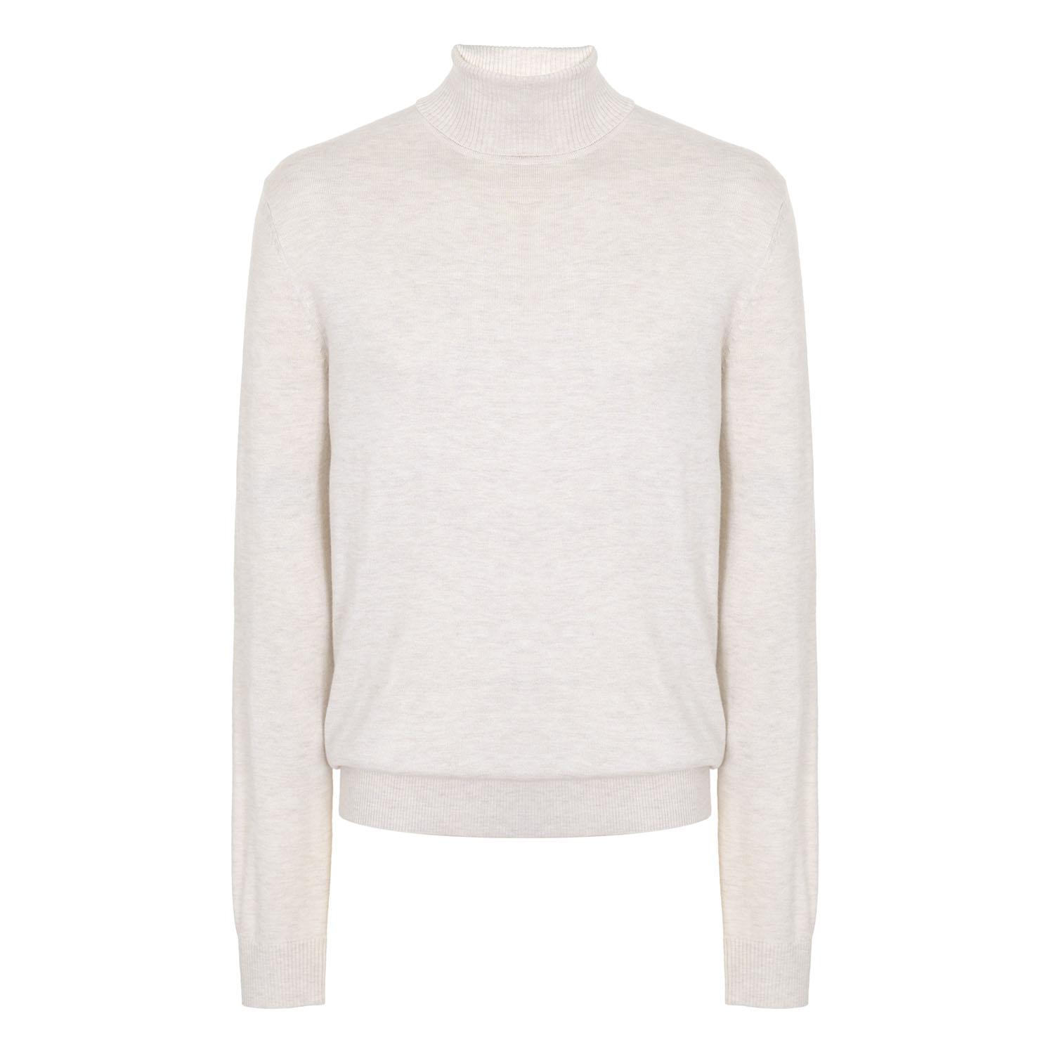 Basso Homme Cashmere Blend Soft Turtleneck Knit (Wsy4Mw40A) Cr/110