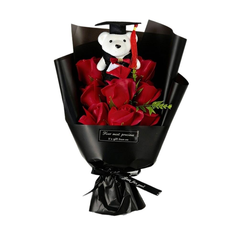 Lieblicher Fliegenträger-Bär Simulations-Blumenstrauß Bär Tier Plüschstrauß Dekoration Muttertag