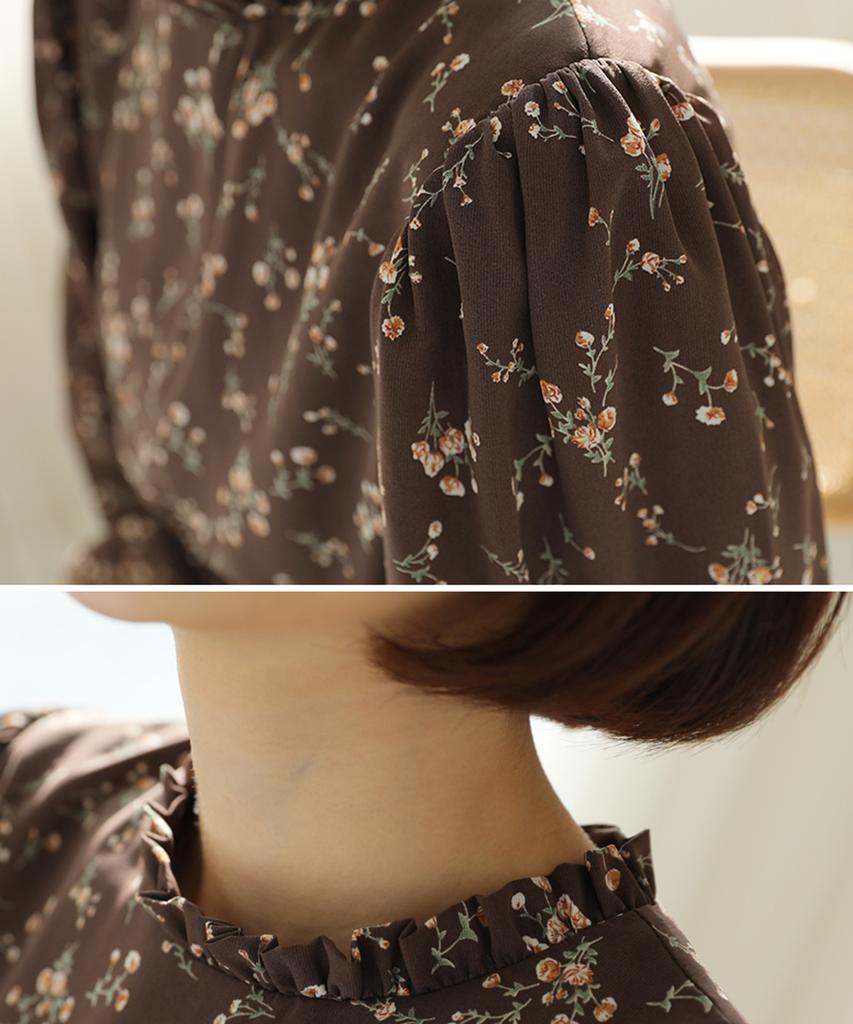 Ppaeppae Frill Flower Smoked Banding Long Dress