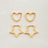 Youthway Classic Style Cute Stylish  Gold Plated Dainty Polished Hollow Star Heart Earrings Anti Allergic Women Jewelry Daily